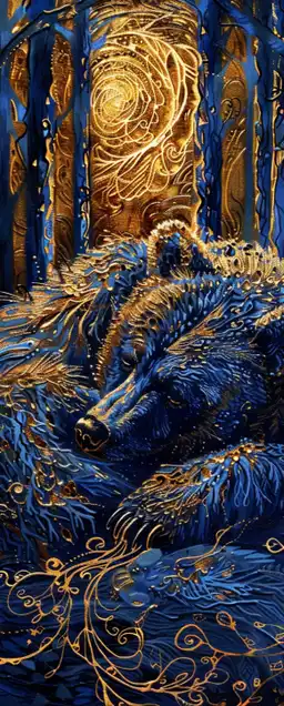 a sleeping bear in the forrest
