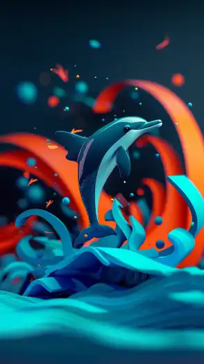 a dolphin jumping over the waves