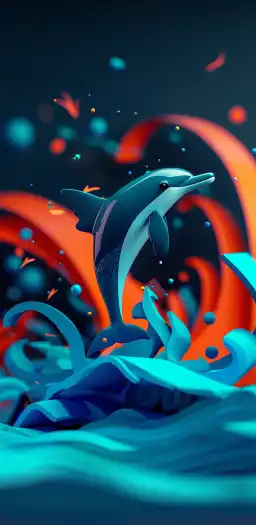 a dolphin jumping over the waves