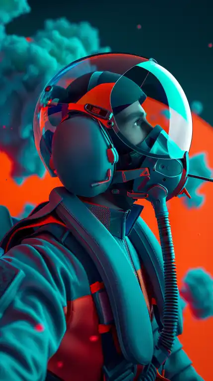 a fighter jet pilot with his helmet on sitting in his cockpit