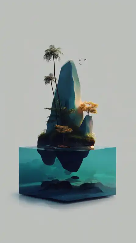 3d illustration of a miniatur island