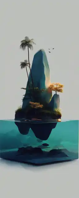 3d illustration of a miniatur island
