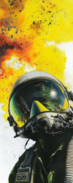 a fighter jet pilot and a explosion