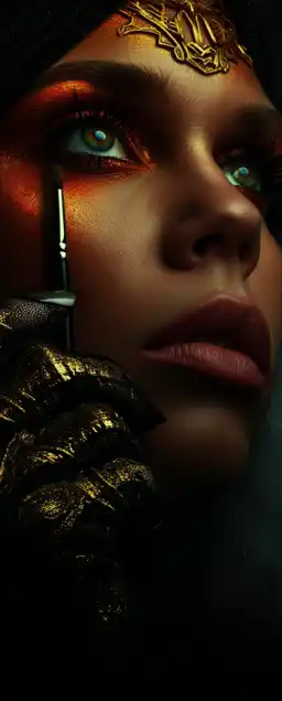 close up shop of a fashion model putting makeup in her face