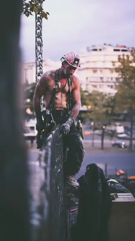 a construction worker on a construction site