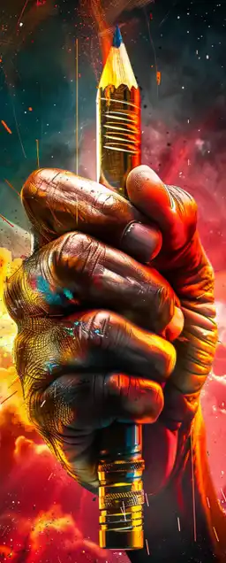 close up of a hand holding a pencil