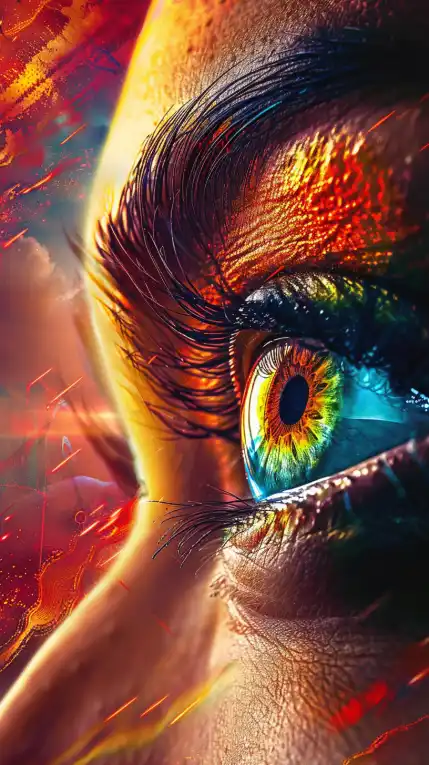 close up of an female eye