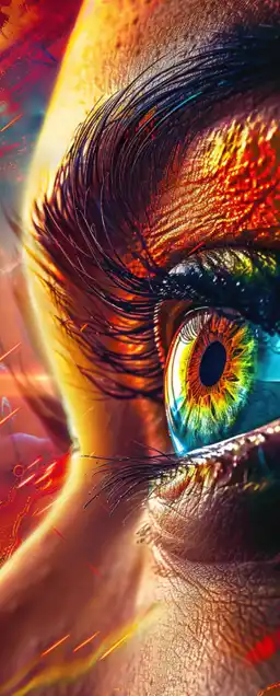 close up of an female eye