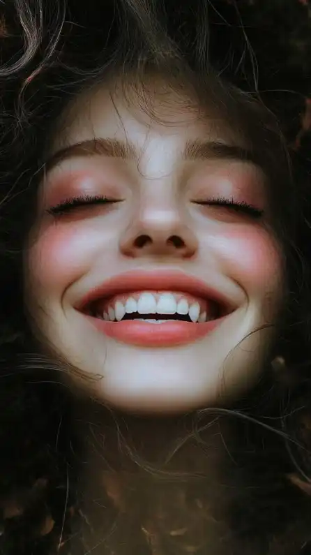 a close up shoot of a female smiling
