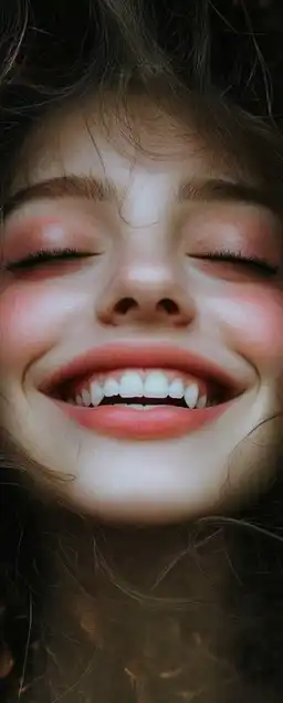 a close up shoot of a female smiling