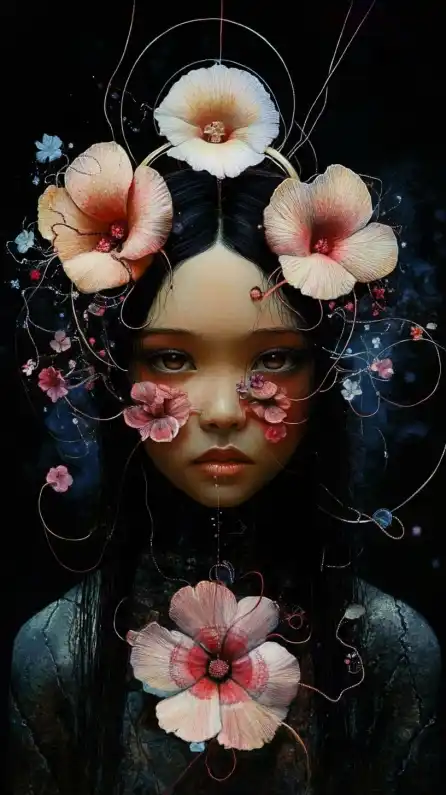 a hawaiian girl with flowers in her hair