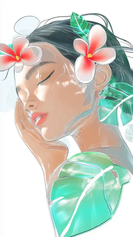 a hawaiian girl with flowers in her hair