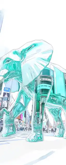 an elephant walking down times square in new york