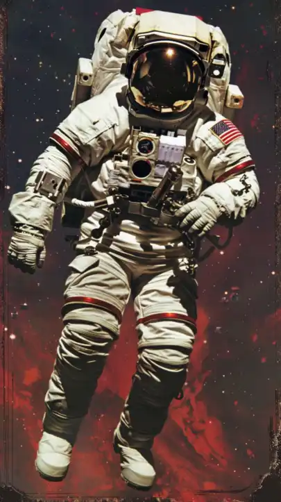 an astronaut flying in space