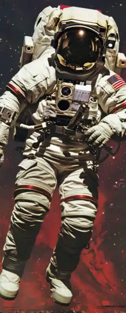 an astronaut flying in space