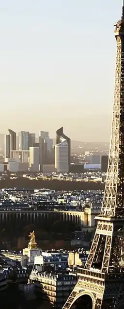 eifel tower in paris with city skyline in the background