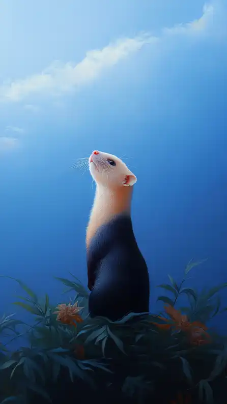 a ferret in the nature