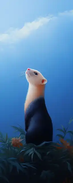 a ferret in the nature