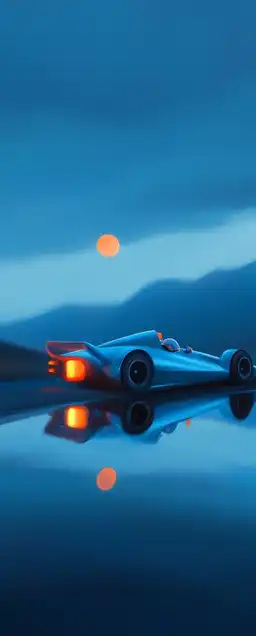 a racing car driving fast