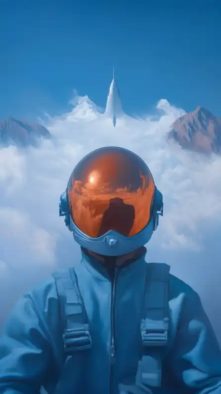 a fighter jet pilot with his helmet on sitting inside his fighter jet cockpit greeting