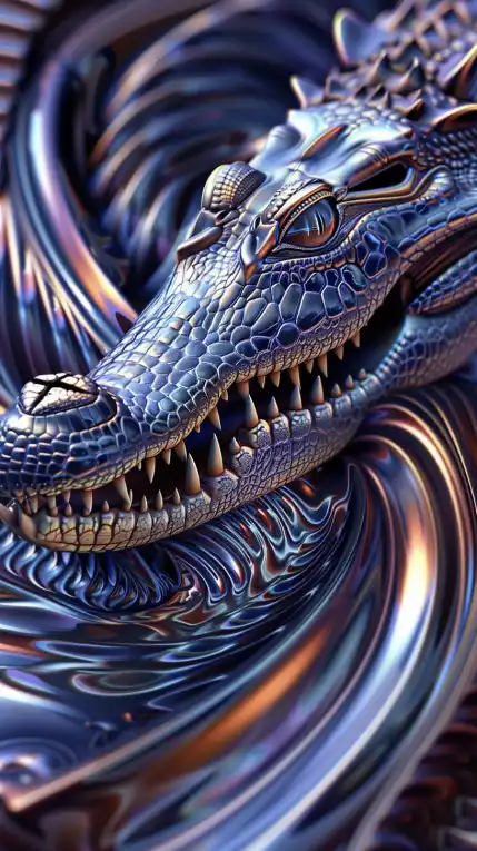 3d abstract of a crocodile