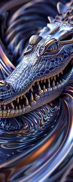 3d abstract of a crocodile