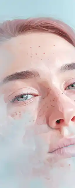 close up of a woman in the clouds