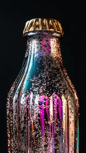 close up shot of a glas bottle of cola