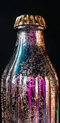 close up shot of a glas bottle of cola