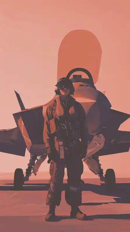 a fighter jet pilot with his helmet on standing in front of his fighter jet