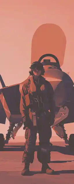 a fighter jet pilot with his helmet on standing in front of his fighter jet