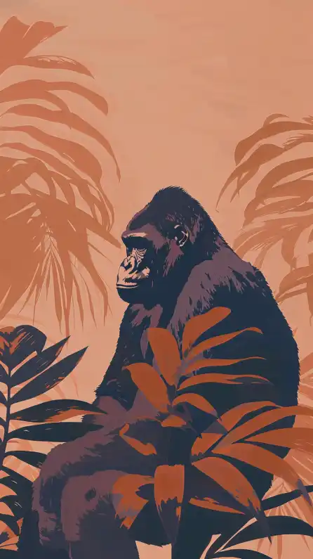a gorilla in the jungle