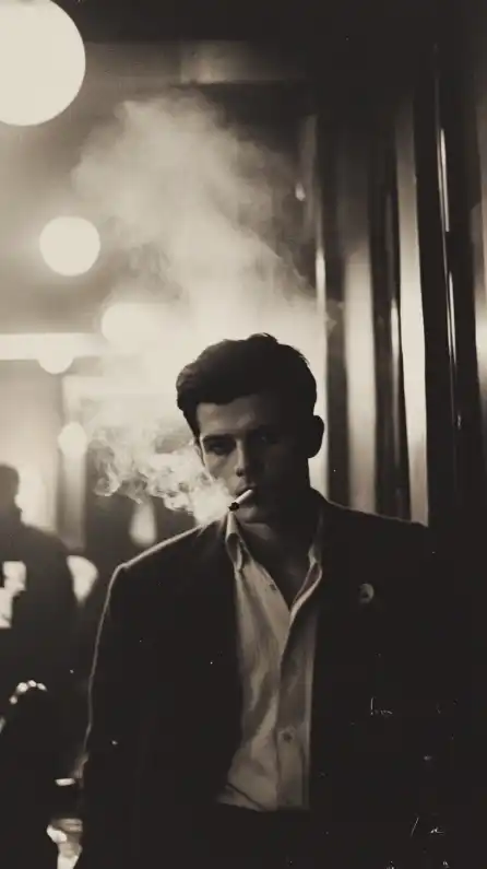 a guy smoking a cigarette