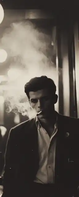 a guy smoking a cigarette