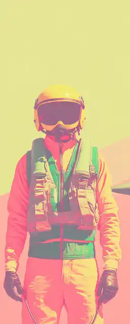 a fighter jet pilot with his helmet standing in front of his fighter jet