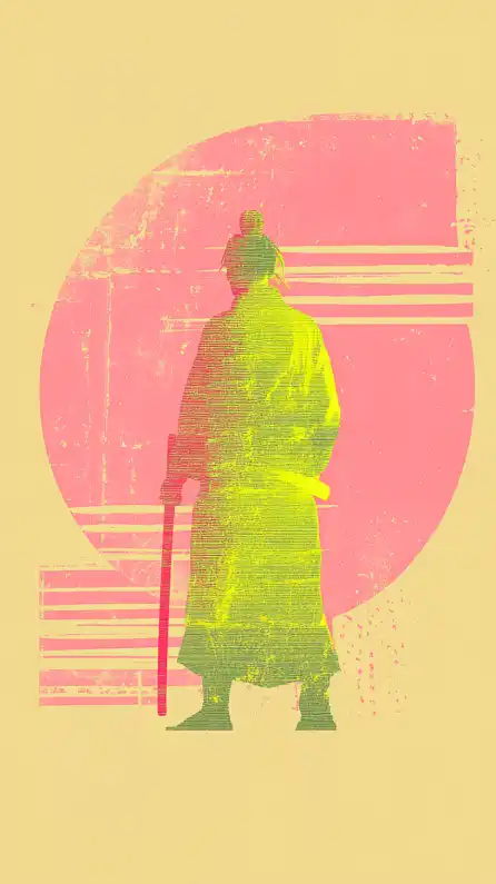 a samurai training with his katana