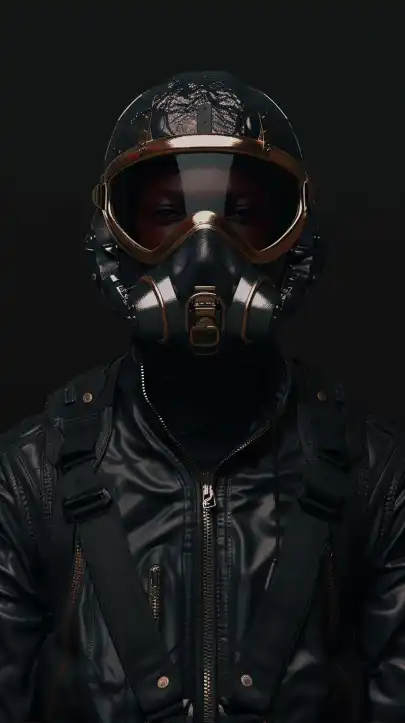 a jet fighter pilot wearing his helmet
