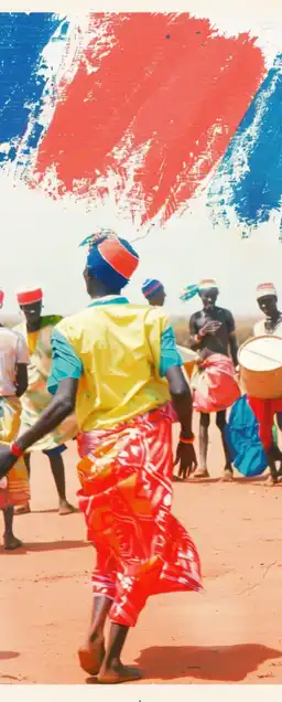 an classic african tribe dancing in the sahara