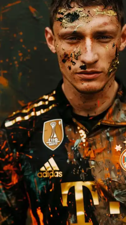 close up of a football player in his trikot