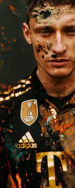 close up of a football player in his trikot