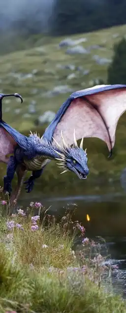 a dragon jumping towards the camera