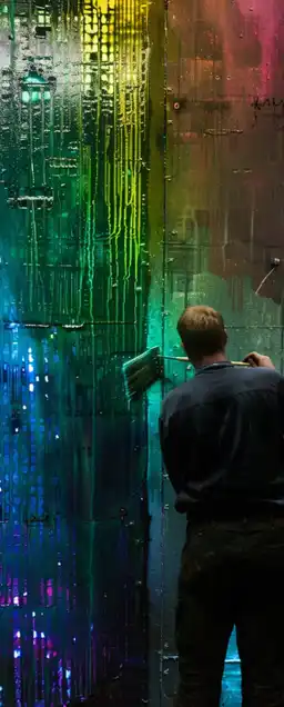 graffiti artist painting a wall
