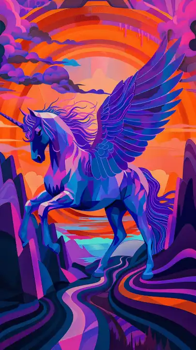 a pegasus horse in a fantasy landscape