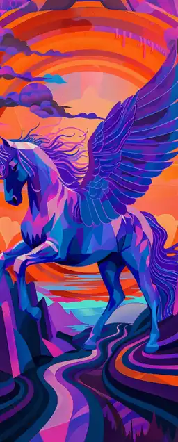 a pegasus horse in a fantasy landscape